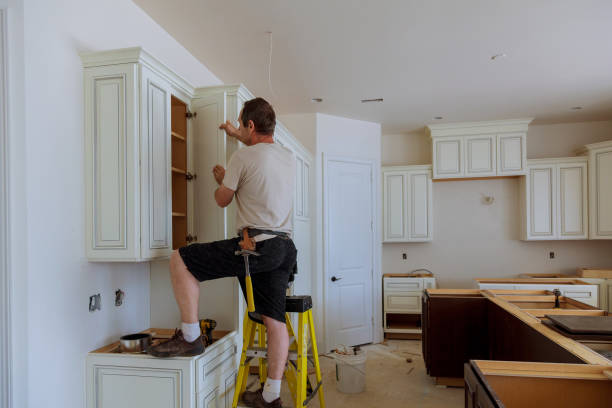 Kitchen island installation in Riverside by JMT Kitchen Cabinet